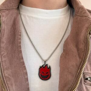 Y2K 2000s Silver Spitfire Chain Necklace